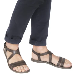 Sandali uomo in pelle color fango fatti a mano in Italia