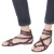 Gladiatorsandalen Herren aus Pflaume Leder in Italien Handgemachte
