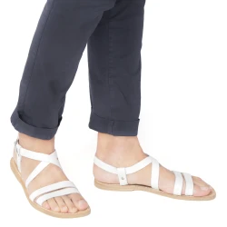 Handmade in Italy Franciscan men's sandals in white leather