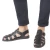 Handmade in Italy men's fisherman sandals in black leather