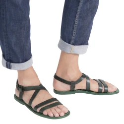 Sandali cuoio uomo in pelle verde fatti a mano in Italia