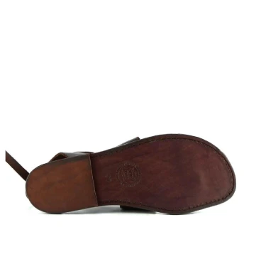 Women sandals in Dark Brown Leather handmade in Italy
