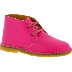 Botines para niños en piel fucsia hechos a mano en Italia