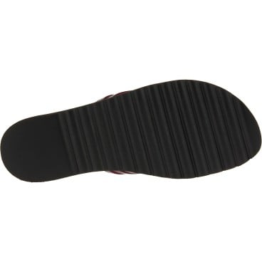 Chanclas con cordones de cuero violeta tejidos a mano