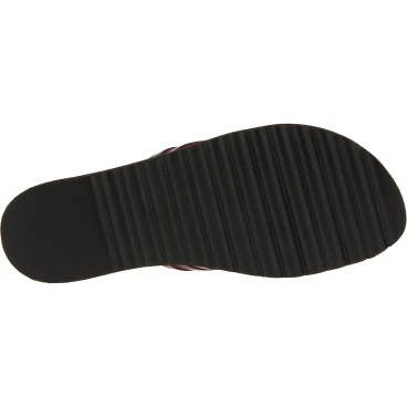 Chanclas con cordones de cuero violeta tejidos a mano