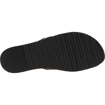 Handmade Flip-flops in intertwined purple leather laces
