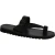 Handmade thong slippers in black leather with buckle