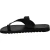 Tongs faites à la main en cuir noir avec boucle
