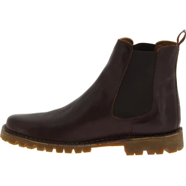 Stivaletto beatles in pelle marrone scuro e suola Vibram