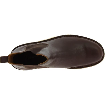 Stivaletto beatles in pelle marrone scuro e suola Vibram