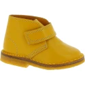 Bottillons enfant en cuir veritable jaune moutarde faits main en Italie