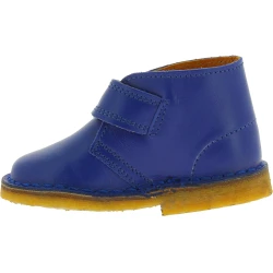 Kid's ankle boots in real blue leather handmade in Italy