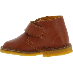Brown leather child ankle boots handmade in Italy