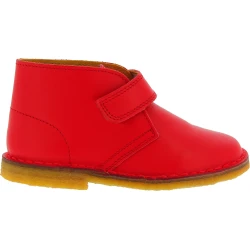 Bottillons garçon fille en cuir rouge faits main en Italie