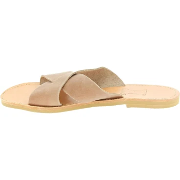 Sandali uomo in nubuck marrone chiaro fatti a mano in Grecia