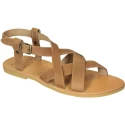 Sandalias de dedo para hombre en cuero nobuck marron hechas a mano