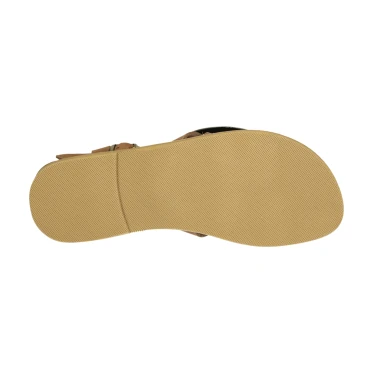 Sandalias de dedo para hombre en cuero nobuck marron hechas a mano