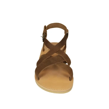 Sandali infradito da uomo in pelle nabuk marrone fatti a mano