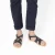 Men's handmade thong sandals in blue nubuck leather