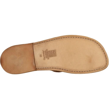 Ciabatte infradito uomo in pelle color cuoio fatti a mano