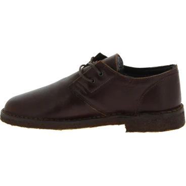 Scarpe basse da donna in pelle marrone scuro con fodera in agnello