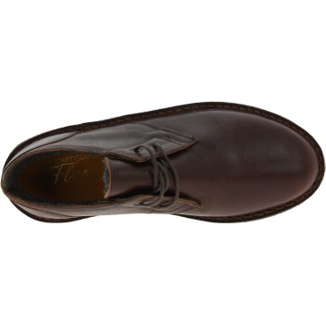 Women's low shoes in dark brown leather with lamb lining