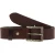 Ceinture en cuir veritable marron foncé avec boucle rectangulaire en métal classique