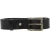 Cinturón de piel negro con hebilla rectangular de metal clásica
