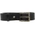 Genuine black leather belt with classic rectangular metal buckle