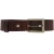Ceinture en cuir veritable marron foncé avec boucle rectangulaire en métal classique
