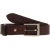 Cinturón de piel marron oscuro con hebilla rectangular de metal clásica