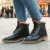 Bottines artisanales en cuir au tannage végétal noir