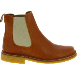 Bottine chelsea en cuir marron femme et semelle en caoutchouc naturel