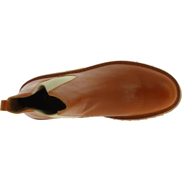 Stivaletto beatles in pelle marrone e suola Vibram