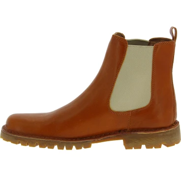 Stivaletto beatles in pelle marrone e suola Vibram