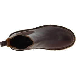 Women's chelsea ankle boot in dark brown leather and Vibram sole