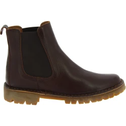 Bottine Beatles femme en cuir marron foncé et semelle Vibram