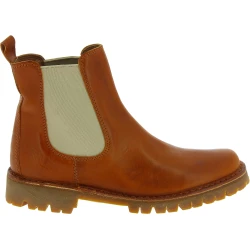 Women's chelsea ankle boot in brown leather and Vibram sole