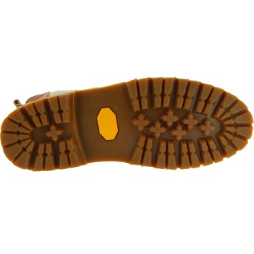Women's chelsea ankle boot in brown leather and Vibram sole