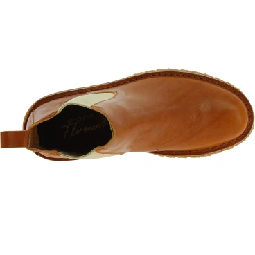Bottine Beatles femme en cuir marron et semelle Vibram