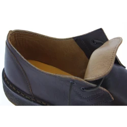 Zapatos bajos para mujer en piel marrón oscuro con forro de cordero