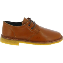 Women's tan leather low top shoes with winter lining