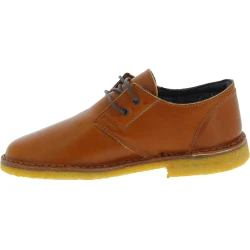 Women's tan leather low top shoes with winter lining