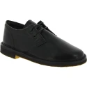 Zapatos bajos para mujer de cuero negro con forro de invierno