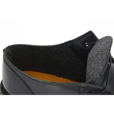 Scarpe basse da donna in pelle nera con fodera invernale