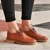 Niedrige Lederschuhe Damen Braune mit Winterfutter