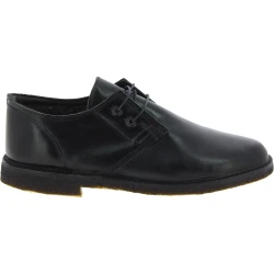 Men's black leather low top shoes with winter lining