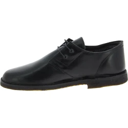 Men's black leather low top shoes with winter lining