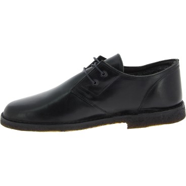 Men's black leather low top shoes with winter lining