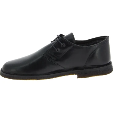 Scarpe basse da uomo in pelle nera con fodera invernale